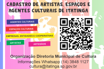 Itatinga inicia cadastro de artistas, espaços e agentes culturais