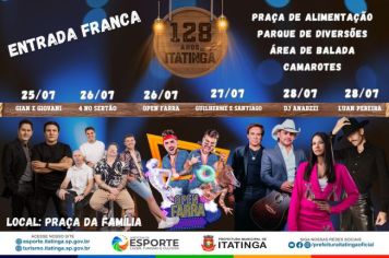PREPARE-SE PARA A MELHOR FESTA DA REGIÃO: 128 ANOS DE ITATINGA 
