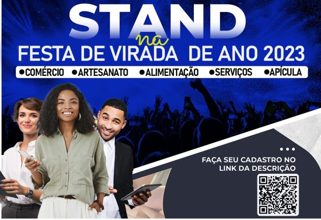 STAND E ESPAÇOS GRATUITOS NA FESTA DE VIRADA DE ANO DE 2023 