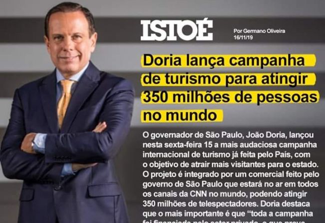 Doria lança campanha de Turismo!